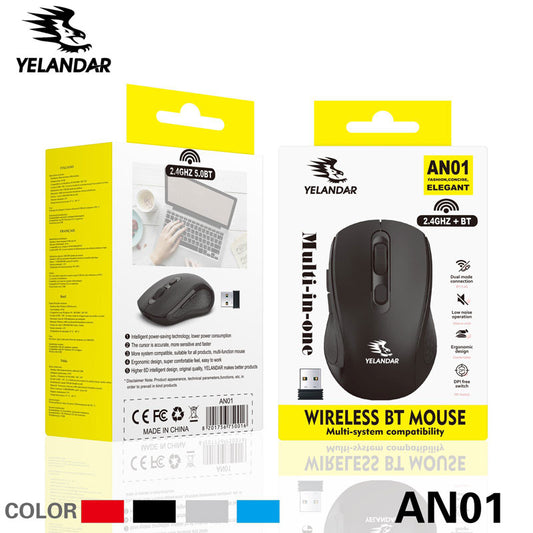 Bluetoothlu Fare, Şarj Edilebilir Kablosuz Bilgisayar Faresi - 5 Tuşlu, 3200 Dpi, 2.4GHz