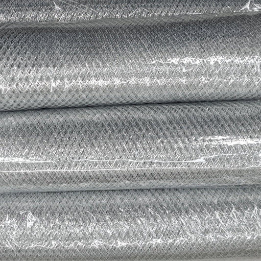 Simli File Kumaş Tül Gümüş - 70cm En [9metre top]