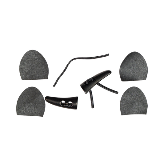 DERİ BİRİTLİ ÇOBAN DÜĞME SETİ (Mat Siyah) - Yelek Düğme Seti ( Çoban Derili )