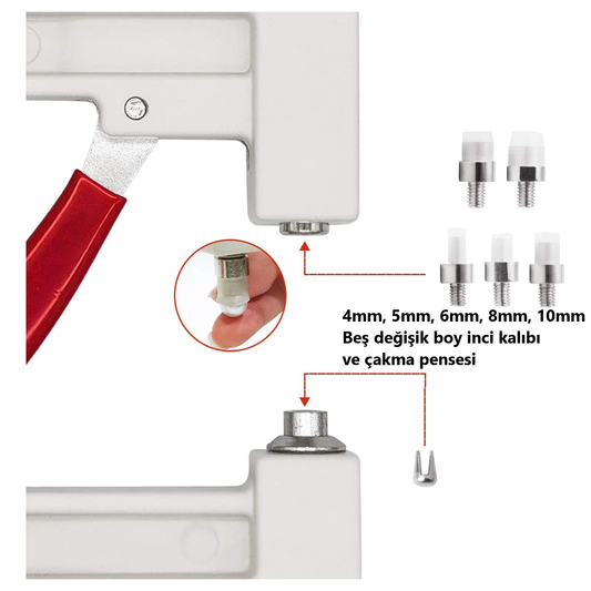 İnci Çakma Makinesi, İnci Pensesi - 5 Değişik İnci Kalıbıyla beraber