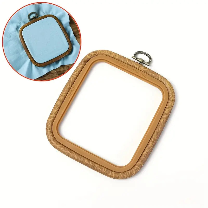 Pano Kare Kasnak - Plastik Çerçeveli Kasnak - Ahşap Görünüm