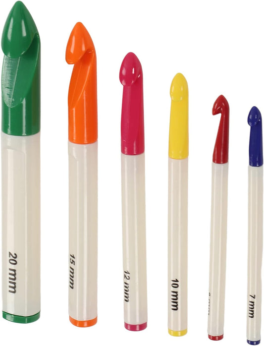 6 adet Plastik Tığ: 7.0mm, 8.0mm,10.0mm,12mm,15mm,20mm