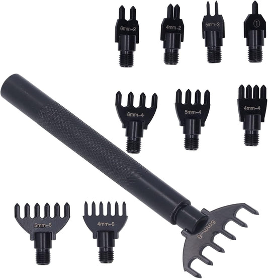 Değiştirilebilir Uçlu, Vidalı Zımba Seti - 4mm - 5mm - 6mm Aralıklı Elmaz Uçlu Zımba, Delgeç