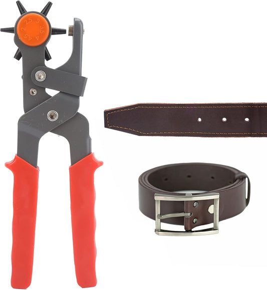 6 Başlıklı Kemer Delme Pensi - Deri Delici Pensi Zımba 2,5mm - 5mm (Çarklı Zımba)