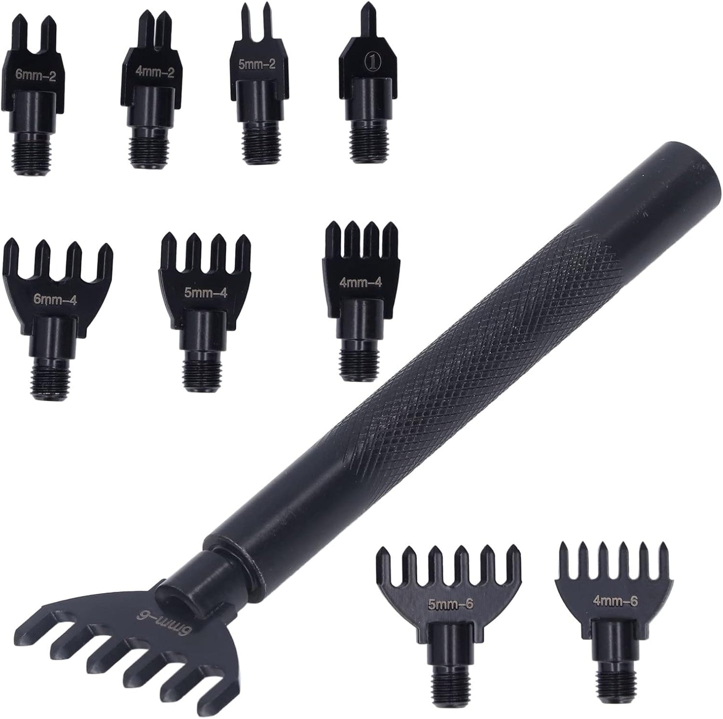 Değiştirilebilir Uçlu, Vidalı Zımba Seti - 4mm - 5mm - 6mm Aralıklı Elmas Uçlu Zımba, Delgeç