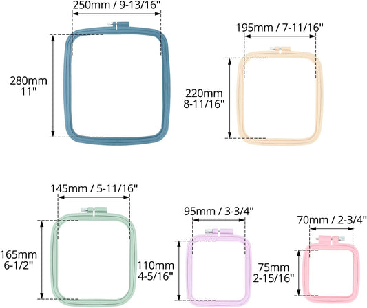 Renkli Kare Kasnak - 5 Değişik Boy, Tek veya Set Olarak