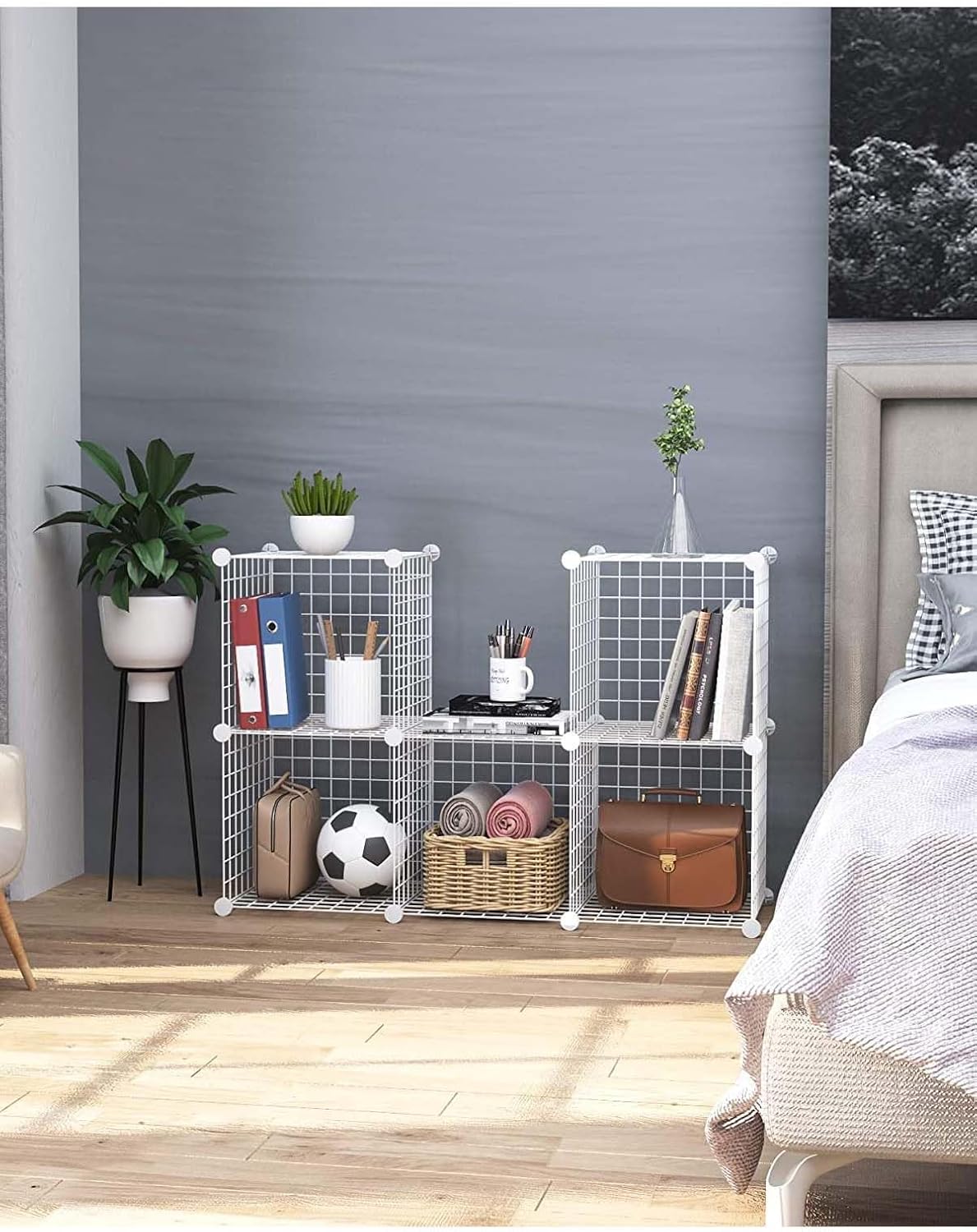 6 Bölmeli Metal Çok Amaçlı Raf Dolap Organizer - Kendin Yap - 6 Raflı Organizer Dolap. 35cmX35cm Ebatlarında
