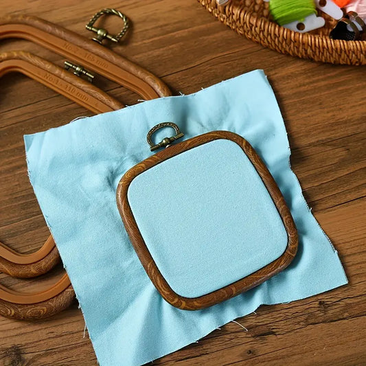 Pano Kare Kasnak - Plastik Çerçeveli Kasnak - Ahşap Görünüm