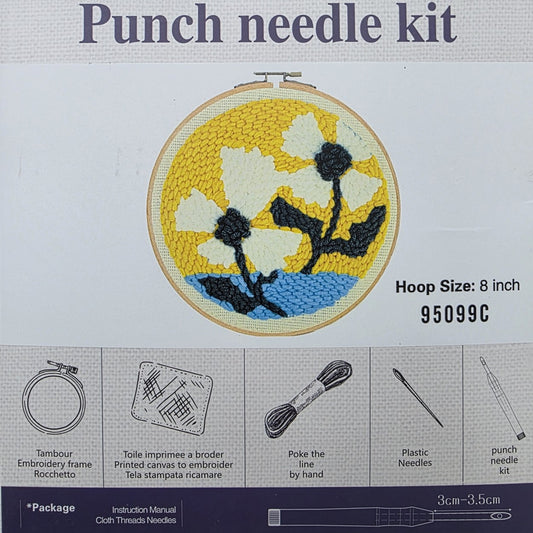 Beyaz Papatya, 20cm Kasnaklı Panç Seti - 95099