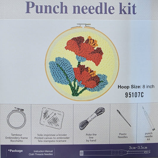 Karanfil Desen, 20cm Kasnaklı Panç Seti - 95107