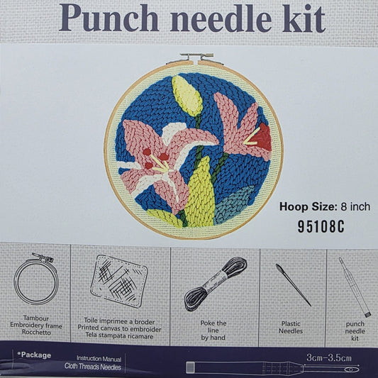 Çiçekli Desen, 20cm Kasnaklı Panç Seti - 95108