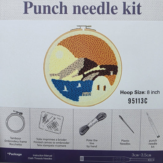 Manzara Desenli, 20cm Kasnaklı Panç Seti - 95113