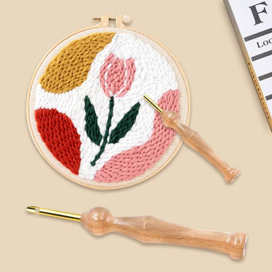 Tahta Saplı Punch İğnesi (008) (İplik Geçirici ile Birlikte)