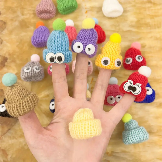 Minyatür Örgü Bebek Şapkaları Dekoratif Mini Şapkalar Bebek Oyunu Moda Örgü Mini Şapka