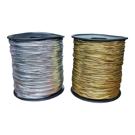 Altın Simli Yuvarlak Lastik. 100 metre