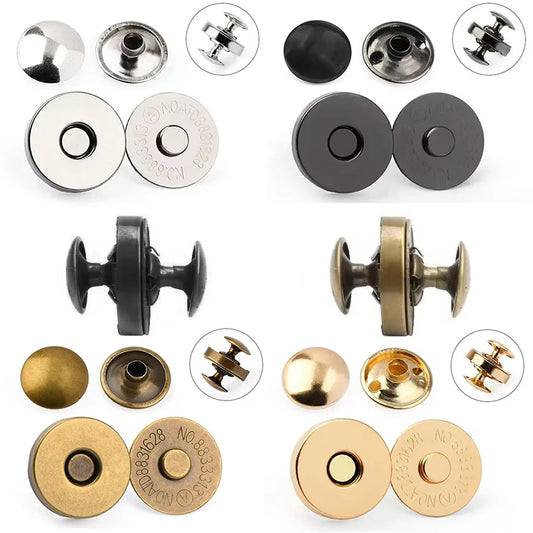 Çift Rivetli Mıknatıslı Çanta Çıtçıtı / 1 Adet - Troklu Çanta Çıtçıt - Mıknatıslı Rivet