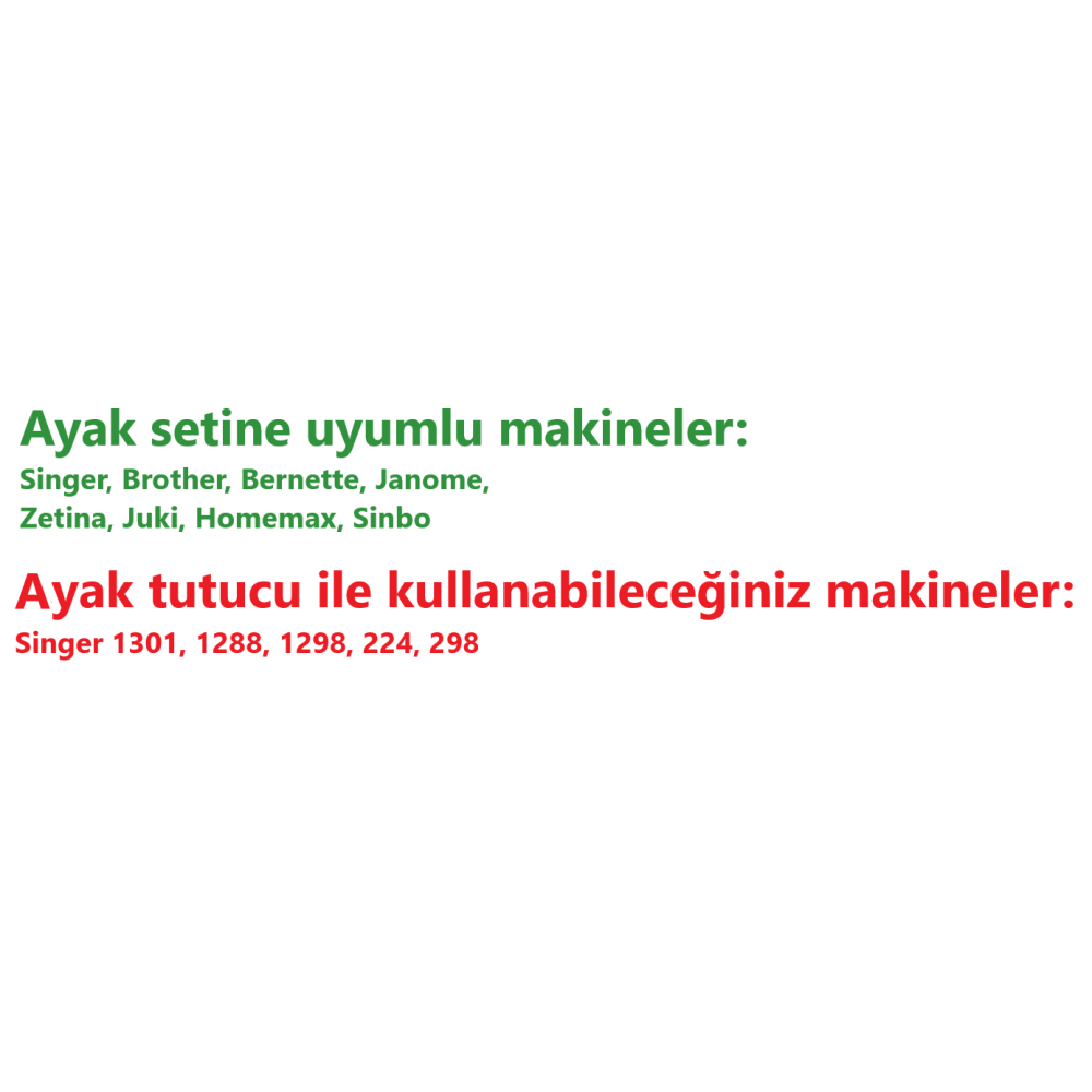 32 Parça Ev Tipi Dikiş Makine Ayak Seti (Brother, Singer, Janome Zetina, Juki, Bernette vb)