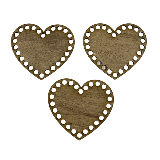 Kalp Desenli Ahşap Bardak Altlığı