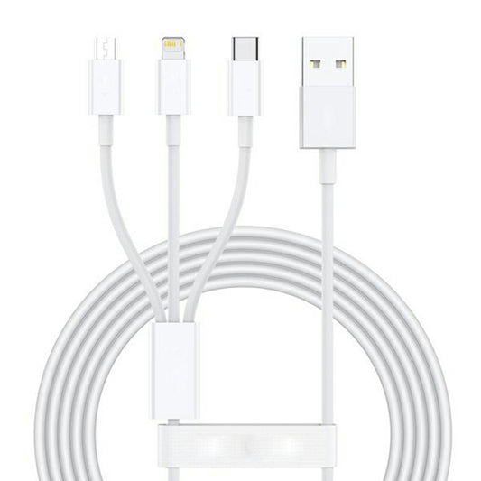 3ü1 arada USB Kablo. Şarj Kablosu, Çoklu Sarj Kablosu 3 Uçlu Iphone, Samsung, Type-c Uyumlu