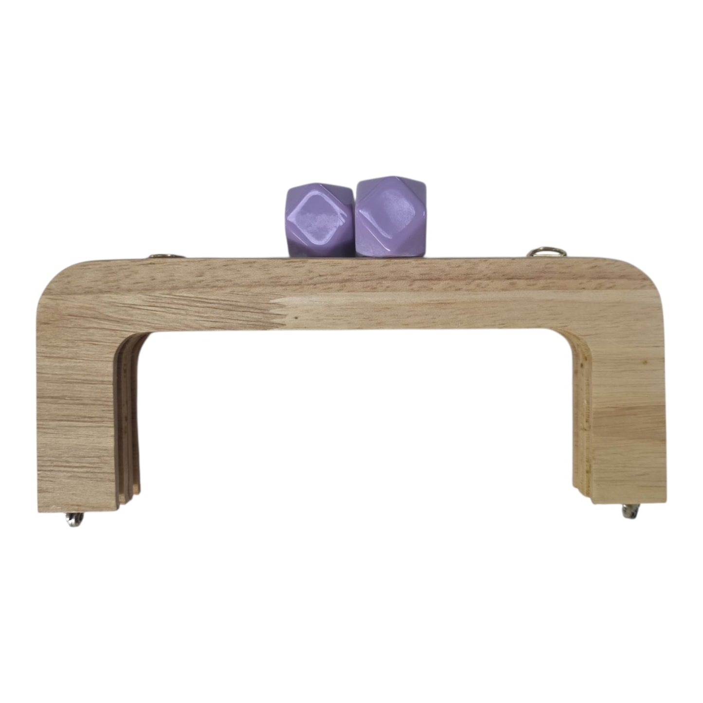 Ahşap Burs Çanta Klipsi Dörtgen Geometrik Topuzlu (20 cm)