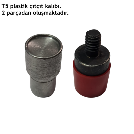 Tulumba Pres ve Plastik Çıtçıt Seti. (12mm Plastik T5 Çıtçıt Seti)