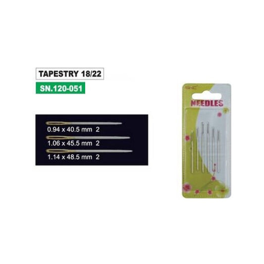6 adet 3 değişik Boy Etamin İğnesi 18/22 (120051)