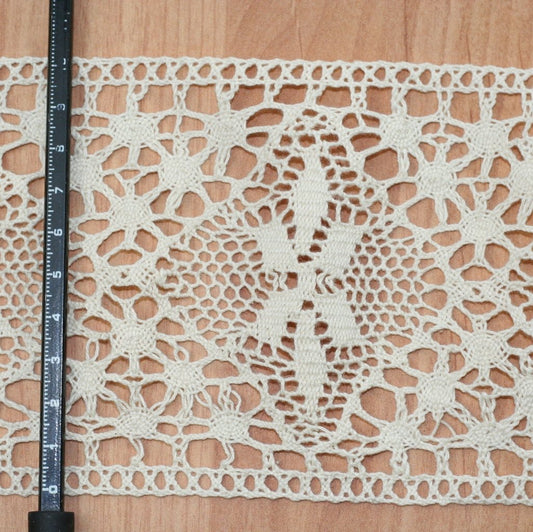 10 Metre Krem Ara Pamuk Dantel 100mm (9056)