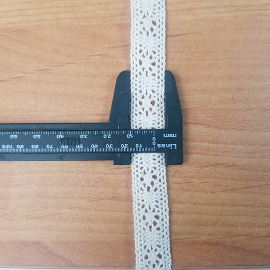 10 Metre Krem Ara Pamuk Dantel 15mm ( 8566 )