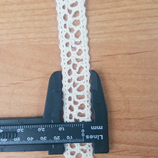 10 Metre Krem Ara Pamuk Dantel 15mm (1053)