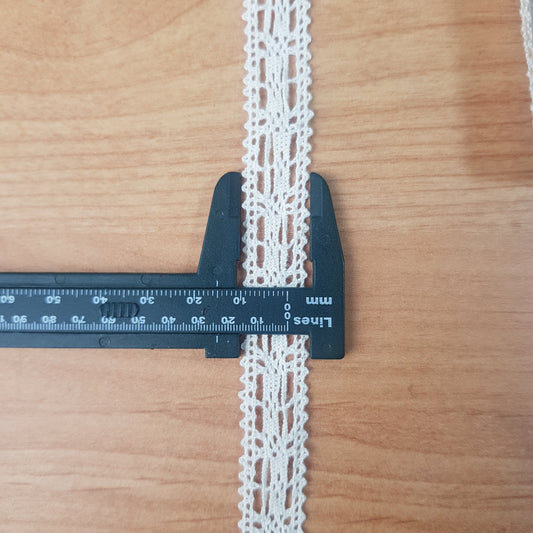 10 Metre Krem Ara Pamuk Dantel 15mm(8493)