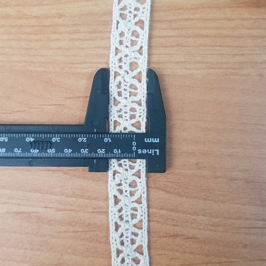 10 Metre Krem Ara Pamuk Dantel 15mm(8597)