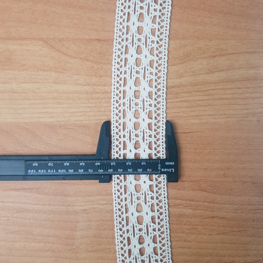 10 Metre Krem Ara Pamuk Dantel 35mm(8351)