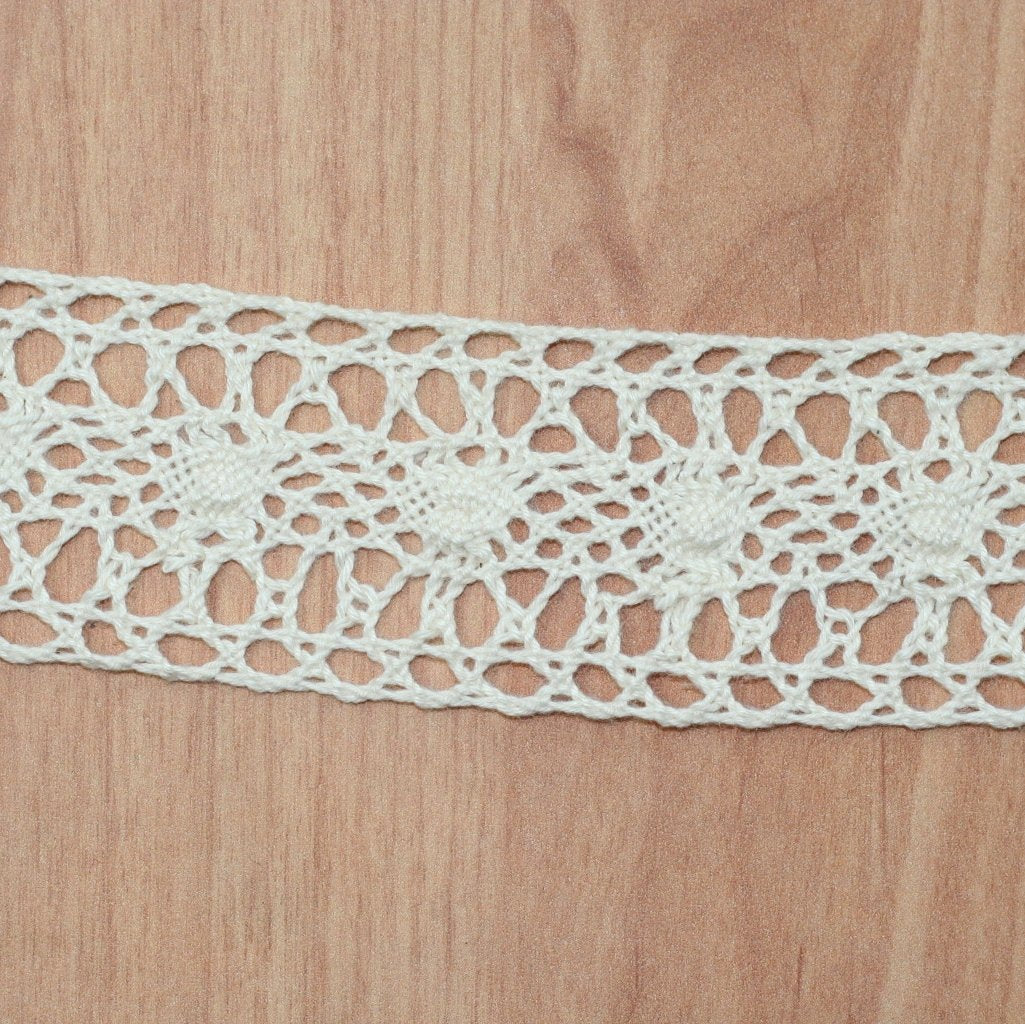 10 Metre Krem Ara Pamuk Dantel 40mm (9167)