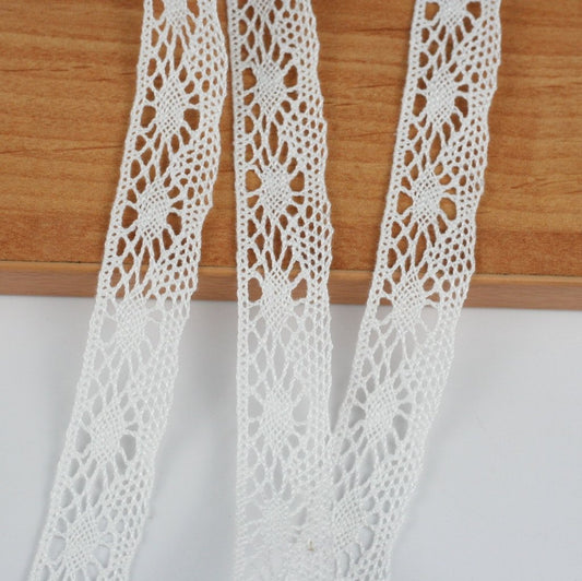 2cm Width 10 Meters Border White Cotton Lace 20mm (P 898)