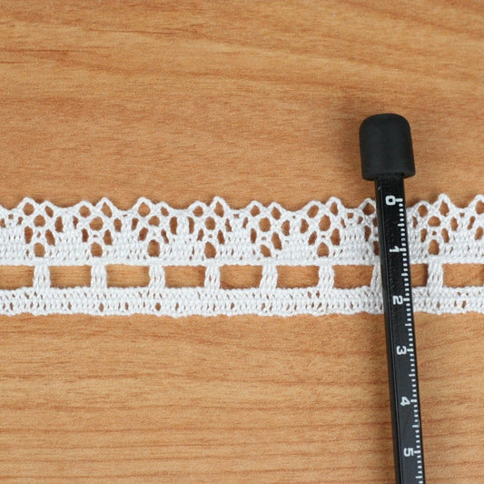 10 Metre Kenar Beyaz Pamuk Dantel 20mm (P434)