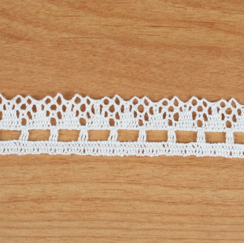 10 Metre Kenar Beyaz Pamuk Dantel 20mm (P434)