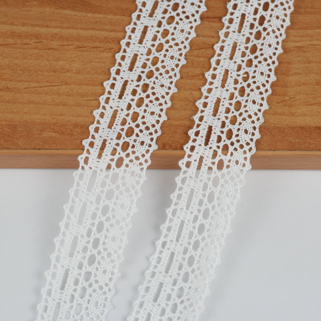 10 Metre Kenar Beyaz Pamuk Dantel 30mm (P161)