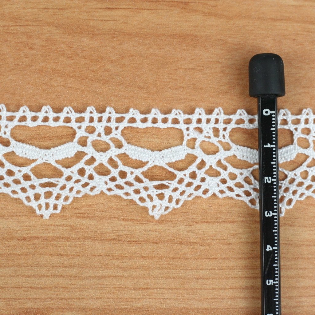 10 Metre Beyaz Pamuk Dantel 30mm (P915)