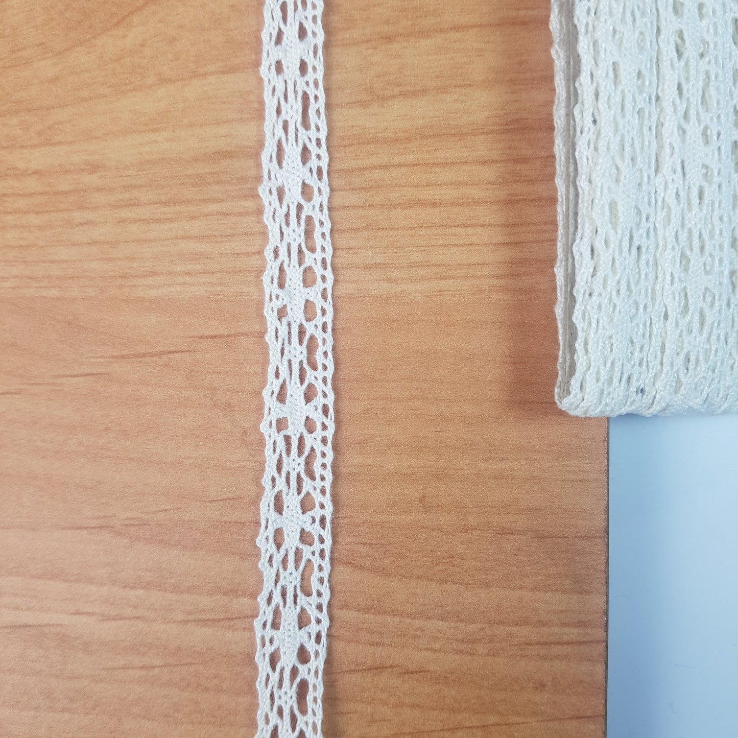 10 Metre Krem Kenar Pamuk Dantel 13mm (1029)