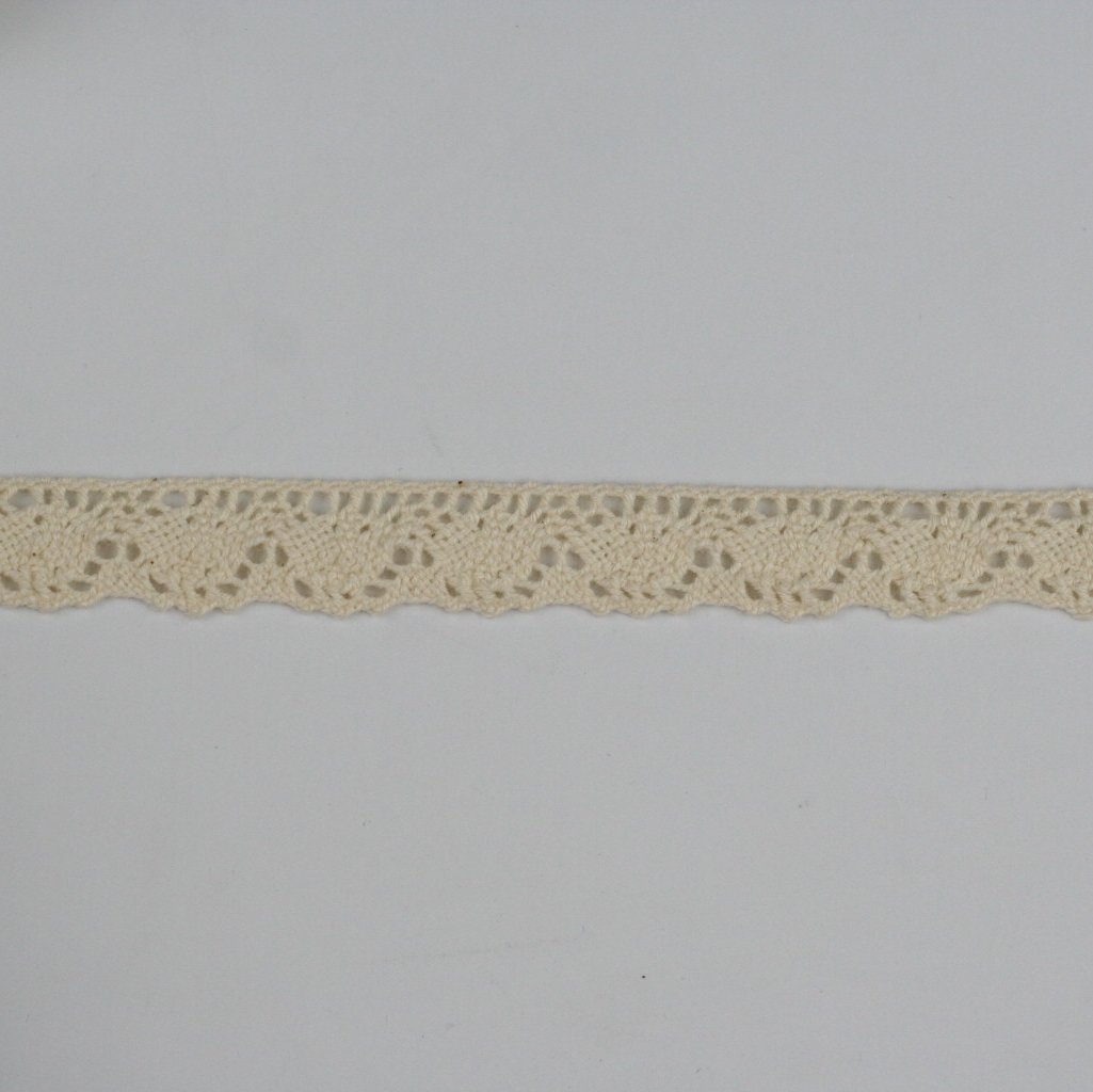 10 Metre Krem Kenar Pamuk Dantel 15mm (P290)