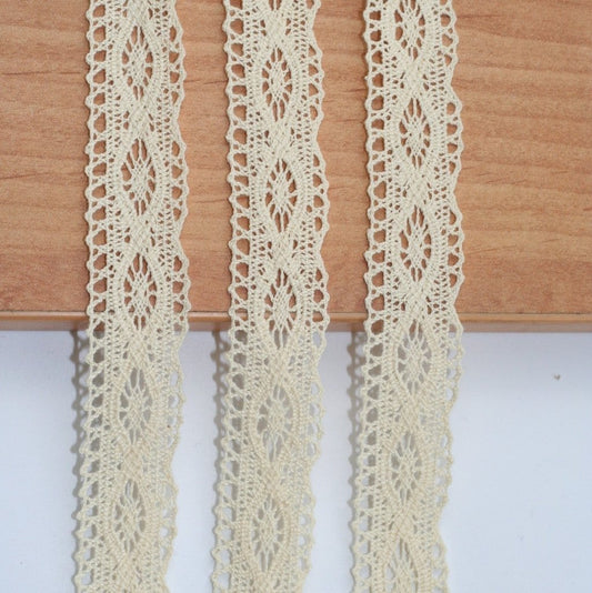 10 Metre Krem Kenar Pamuk Dantel 20mm (715)