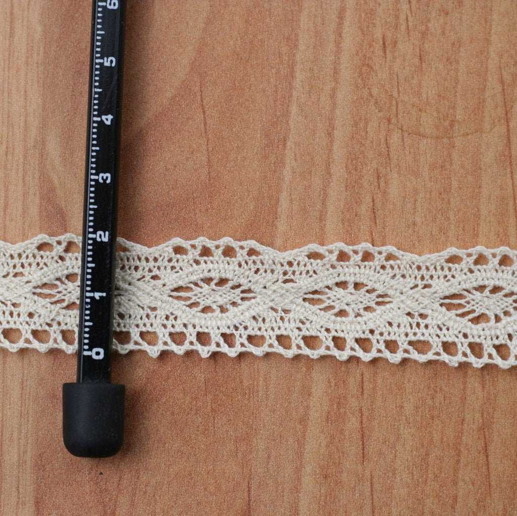 10 Metre Beyaz Kenar Pamuk Dantel 20mm (715) Beyaz Kopanaki 715k