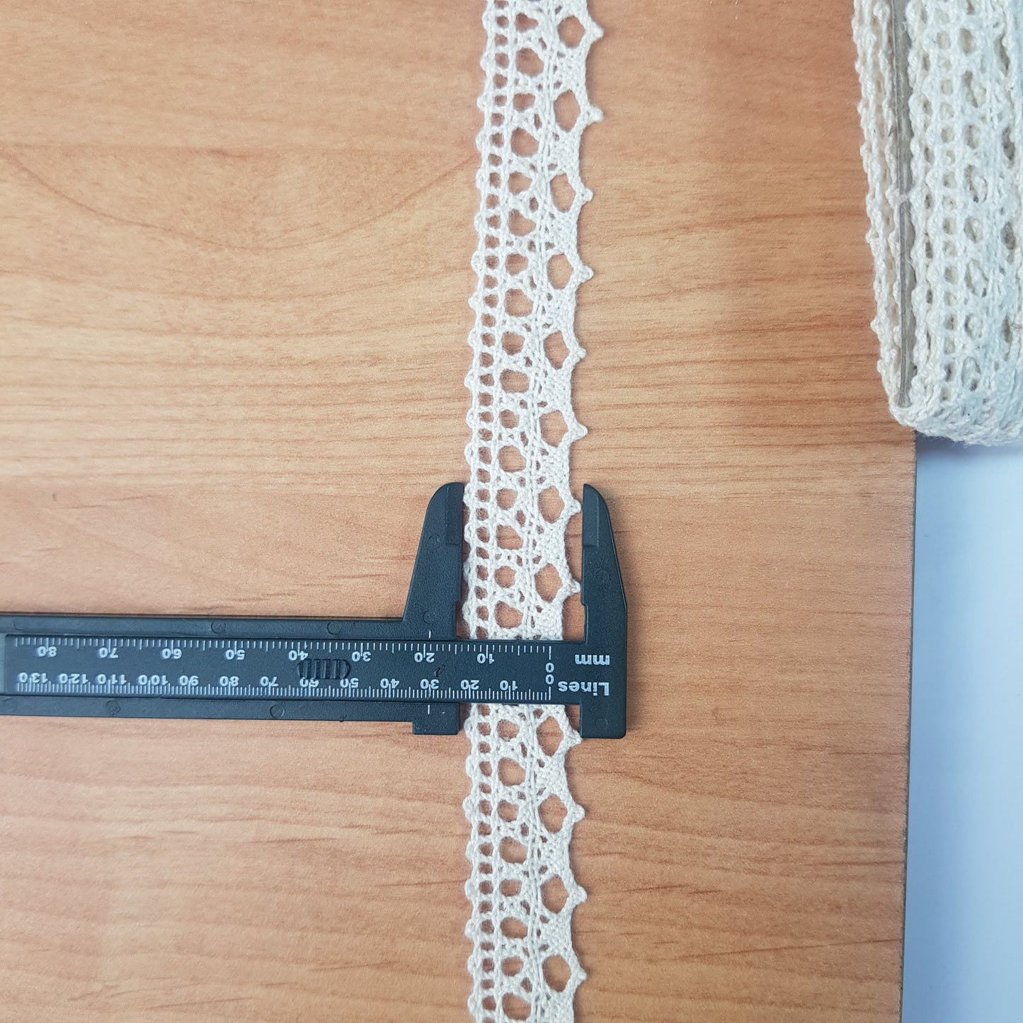 10 Metre Krem Kenar Pamuk Dantel 20mm (8350)