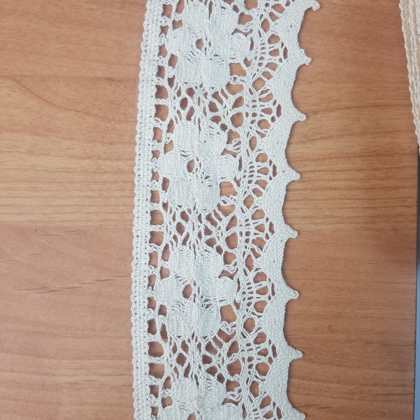 5cm Eninde 10 Metre Krem Kenar Pamuk Dantel 50mm (9520)