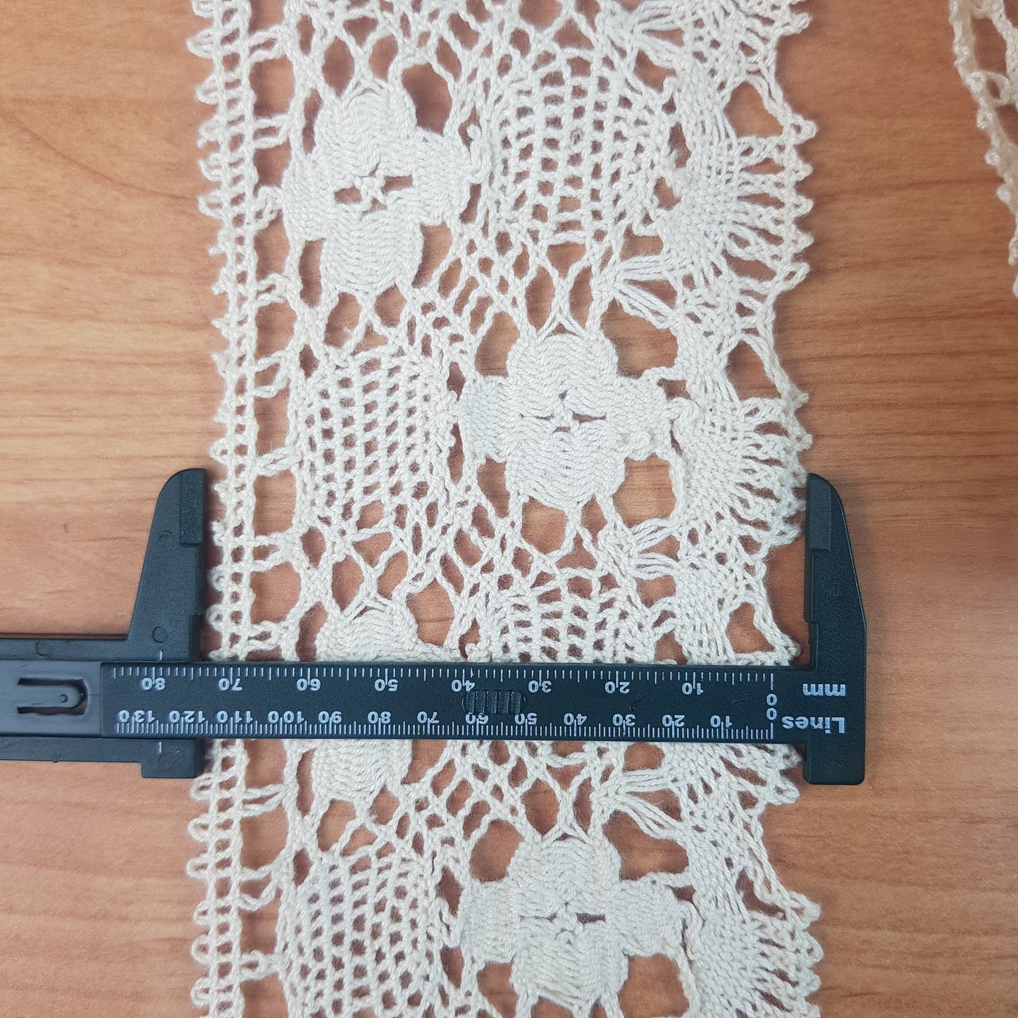 10 Metre Krem Kenar Pamuk Dantel 80mm ( 1201 )