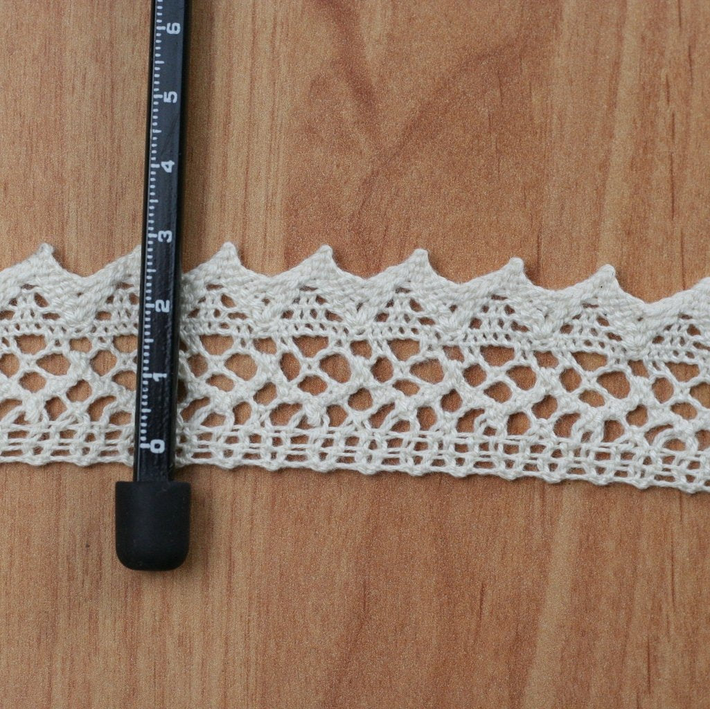 10 Metre Krem Pamuk Dantel 30mm (48)