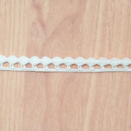 10 Metre Krem Pamuk Dantel 10mm (9371)