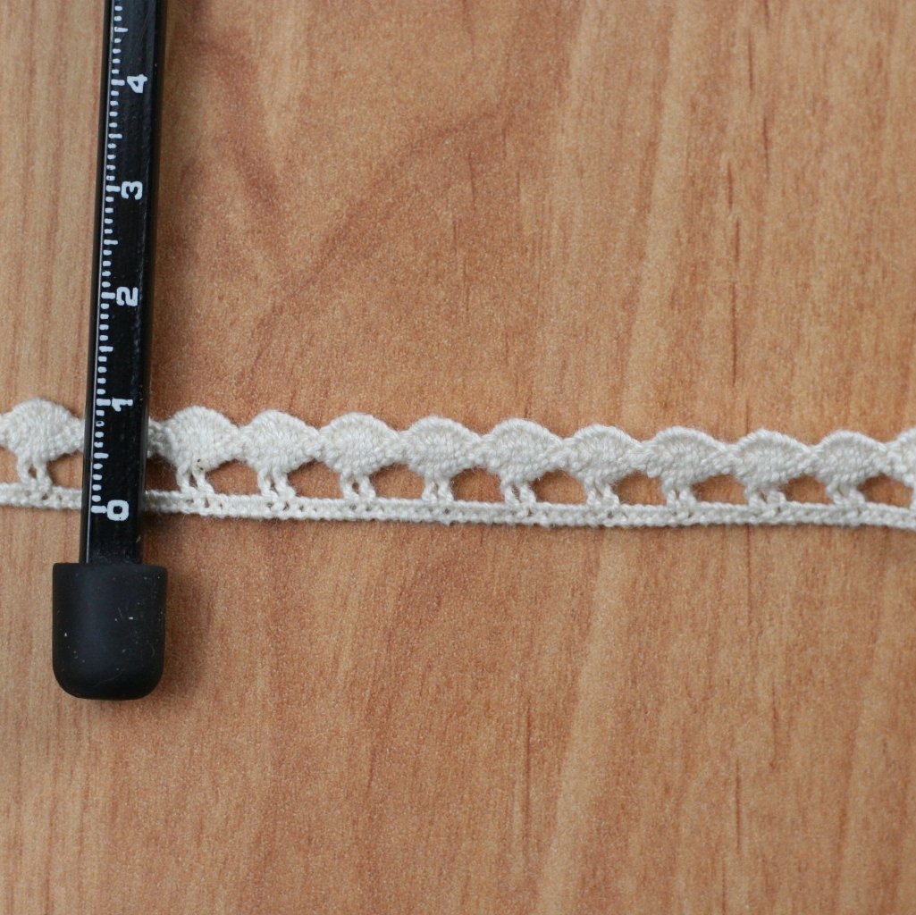 10 Metre Krem Pamuk Dantel 10mm (9371)