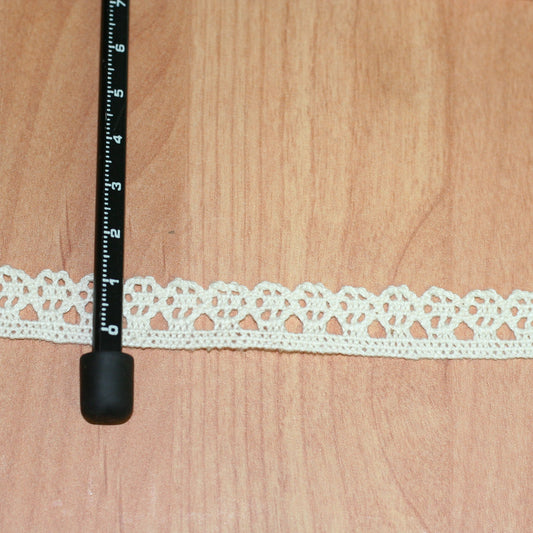 10 Metre Krem Pamuk Dantel 14 mm (8244)
