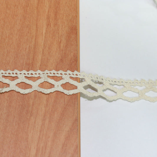 10 Metre Krem Pamuk Dantel 16mm (8761)